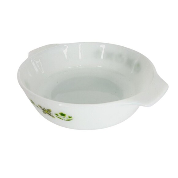 VTG MCM 60s Fire King Meadow Green 2 Quart #438 Milk Glass Casserole Bakeware - Picture 7 of 10